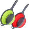 1/2PCS Foldable Silicone Strainer Colanders,Collapsible Colanders Fruit Vegetable Washing Basket Strainer with Handle for Kitchen(2Pcs) view 1