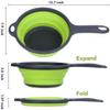 1/2PCS Foldable Silicone Strainer Colanders,Collapsible Colanders Fruit Vegetable Washing Basket Strainer with Handle for Kitchen(2Pcs) view 2