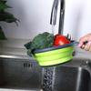 1/2PCS Foldable Silicone Strainer Colanders,Collapsible Colanders Fruit Vegetable Washing Basket Strainer with Handle for Kitchen(2Pcs) view 3