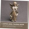 Cabilock Angel Table Decoration Blessing Angel Figure Little Angel Statues Outdoor Angel Statues Praying Angel Statue Tablescape Decor Copper Angel Figurine Decor Baby Brass Guardian Angel view 2