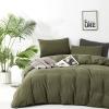 Pureant Olive Green Comforter Sets Queen Size Solid Dark Green Bedding Comforters Cotton Plain Army Green Soft Cozy Quilts Women Men Dark Grass Green Blankets Modern Minimalist Hunter Green Comforters view 2