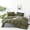 Pureant Olive Green Comforter Sets Queen Size Solid Dark Green Bedding Comforters Cotton Plain Army Green Soft Cozy Quilts Women Men Dark Grass Green Blankets Modern Minimalist Hunter Green Comforters view 3