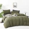 Pureant Olive Green Comforter Sets Queen Size Solid Dark Green Bedding Comforters Cotton Plain Army Green Soft Cozy Quilts Women Men Dark Grass Green Blankets Modern Minimalist Hunter Green Comforters view 4