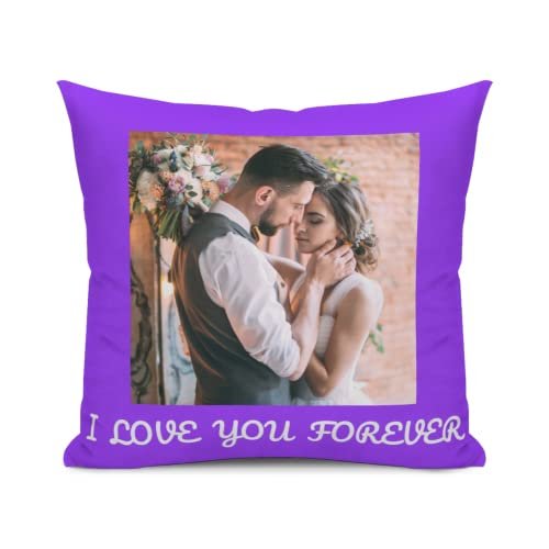Custom Pillow Case,Customized Personalized Photo/Text Pillowcover,Custom Pillowcase with Any Picture for Custom Father's Day Mothers DayBirthdayLovers Gifts (18 x 18 inch, 1 Photo&Text)