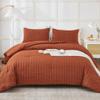 AveLom Terracotta Seersucker California King Comforter Set (104x96 inches), 3 Pieces-100% Soft Washed Microfiber Lightweight Comforter with 2 Pillowcases, All Season Down Alternative Bedding Set view 1