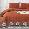 AveLom Terracotta Seersucker California King Comforter Set (104x96 inches), 3 Pieces-100% Soft Washed Microfiber Lightweight Comforter with 2 Pillowcases, All Season Down Alternative Bedding Set view 2
