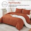 AveLom Terracotta Seersucker California King Comforter Set (104x96 inches), 3 Pieces-100% Soft Washed Microfiber Lightweight Comforter with 2 Pillowcases, All Season Down Alternative Bedding Set view 3