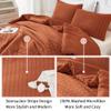 AveLom Terracotta Seersucker California King Comforter Set (104x96 inches), 3 Pieces-100% Soft Washed Microfiber Lightweight Comforter with 2 Pillowcases, All Season Down Alternative Bedding Set view 4