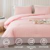 AveLom Blush Pink Seersucker California King Comforter Set (104x96 inches), 3 Pieces-100% Soft Washed Microfiber Lightweight Comforter with 2 Pillowcases, All Season Down Alternative Bedding Set view 2