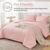 AveLom Blush Pink Seersucker California King Comforter Set (104x96 inches), 3 Pieces-100% Soft Washed Microfiber Lightweight Comforter with 2 Pillowcases, All Season Down Alternative Bedding Set view 3