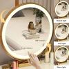 QQXX Makeup Vanity Set with 3 Color Lighted Mirror,Luxury Makeup Vanity Table with Drawers and Side Cabinet,Modern Bedroom Dressing Table with Cushioned Stool(31inch, Gray) view 4