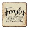 ArogGeld Family A Little Bit of Crazy Metal Sign Positive Lettering Quotes Metal Tin Sign Home Wall Decoration Unique Wall Plaque Decor for Street Home Bar Club Kitchen 15.2x15.2in view 1