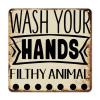 ArogGeld Wash Your Hands Tin Sign Inspirational Christian Saying Metal Tin Sign Home Sign Wall Decor Funny Plaque Sign Decor for Home Gate Garden Bars Restaurants 15.2x15.2in view 1