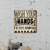 ArogGeld Wash Your Hands Tin Sign Inspirational Christian Saying Metal Tin Sign Home Sign Wall Decor Funny Plaque Sign Decor for Home Gate Garden Bars Restaurants 15.2x15.2in view 3