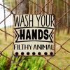ArogGeld Wash Your Hands Tin Sign Inspirational Christian Saying Metal Tin Sign Home Sign Wall Decor Funny Plaque Sign Decor for Home Gate Garden Bars Restaurants 15.2x15.2in view 4
