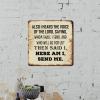 ArogGeld Inspiration Family Phrase Tin Sign Also I Heard The Voice of The Lord Metal Wall Art Home Wall Decoration Artistic Wall Decoration for Home Kitchen Bar Room Garage 10x10in view 3