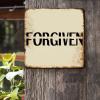ArogGeld Metal Sign Forgiven Metal Wall Art Religious Saying Quote Home Wall Decoration Unique Wall Plaque Poster for Bar Pub Club Cafe Home Man Cave Living Room She Shed 10x10in view 2