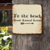 ArogGeld to The Beach Arrow Nautical Seaside Metal Sign Inspiring Family Phrase Aluminum Sign Wall Art Home Decor Artistic Metal Art Plaque for Home Bar Coffee Shop Man Cave 15.2x15.2in view 2
