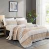 KALOOLA Brown Quilts Queen Size, 100% Cotton Soft Lightweight Quilted Bedding Set, Farmhouse Reversible Bedspread with 2 Pillowshams, Printed Floral Striped Coverlet for All Season, 3 Pieces view 2