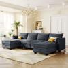 RUNNA Large U-Shape Modular Sectional Sofa with Storage Seat,Convertible Sofa Bed with Reversible Chaise,for Apartment Living Room Furniture (Dark Gray@V) view 1