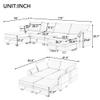 RUNNA Large U-Shape Modular Sectional Sofa with Storage Seat,Convertible Sofa Bed with Reversible Chaise,for Apartment Living Room Furniture (Dark Gray@V) view 2