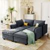 RUNNA Large U-Shape Modular Sectional Sofa with Storage Seat,Convertible Sofa Bed with Reversible Chaise,for Apartment Living Room Furniture (Dark Gray@V) view 3