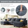RUNNA Large U-Shape Modular Sectional Sofa with Storage Seat,Convertible Sofa Bed with Reversible Chaise,for Apartment Living Room Furniture (Dark Gray@V) view 4