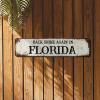 Bomehhjuli Tin Sign Back Home Again in Florida Metal Wall Art Florida State Aluminum Sign Home State Easy to Mount Rustic Metal Art Plaque for Bar Pub Man Cave Garage Kitchen 24x6in view 4