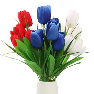 Artificial Tulips, Silk Simulation Craft for Vase Arrangment, Colorful Fake Plant for Home Garden Decoration, Ornament for Party Ceremony(#1)