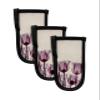 3 Pieces Hot Handle Holders Cover, Abstract Transparent Purplish Red Flower Tulip Cotton Linen Texture Heat Resistant Iron Skillet Removable Pan Handle Covers for Kitchen Pots, Pans, Stovetop, Burner view 1