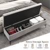 Storage Bench,Storage Bench Velvet Upholstered End of Bed Bench,Premium Storage Chest Bedroom Bench with Storage,No Need to Assemble-Green 90x40x43cm(35x16x17inch) view 2