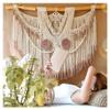 Macrame Wall Hanging Creative Hand Woven Tapestry, Beige and Pink Cotton Rope Woven Wall Decorations (Size : 160x120cm/63x47.2in) view 1