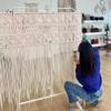 Macrame Wall Hanging Creative Hand Woven Tapestry, Beige and Pink Cotton Rope Woven Wall Decorations (Size : 160x120cm/63x47.2in) view 2