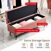 Leather Storage Bench,Premium Storage Bench End of Bed Upholstered Bench,Modern Bedroom Bench Entryway Bench with Storage-White 60x40x45cm(24x16x18inch) view 3