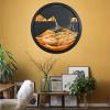 AECEVAN Wall Mount Moving Sand Art, 17.3'' Wall Mounted Rotate Sculpture 3D Deep Sea Sandscape Moving Display Round Glass Sandscape Moving Flowing Sand Frame, Wall Art Decor for Home Office view 1