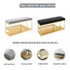 Modern Entryway Bench with Metal Shoe Shelf,Comfy Upholstered Shoe Bench Seat Shoe Organizer,Premium Shoe Rack Bench Shoe Storage Bench Furniture Decor-Velvet Bench Cushion 60x35x45cm(24x14x18inch) view 4