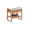 Bamboo Shoes Rack Entrance Bench Shoe Stool with Seater Cushion,Creative Shoe Shelf Multifunctional Storage Stool,for Hallway,Bedroom,Living Room. view 1