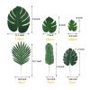 DULRLLY Palm Leaves Artificial Tropical Monstera 60Pcs 6 Kinds Large Small Green Fake Palm Leaf with Stems for Safari Jungle Hawaiian Luau Party Table Decoration Wedding Birthday Theme Party view 2