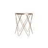 Geometric Small Round Coffee Table, Glass Side Table, Wrought Iron Metal Craft, Nordic Style, 38 * 48.5cm/50 * 60cm(Size:38 * 48.5cm,Color:A) view 1
