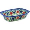 Polmedia Polish Pottery Rectangular Baker UNIKAT - Poppies Obsession Pattern Handmade in Boleslawiec Poland by Ceramika Dalia + Certificate of Authenticity view 1