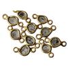 Gems For Jewels 12-13mm Salt & Pepper Slice Diamond Connector, Salt and Pepper Diamond Faceted Slice, 925 Silver Gold Polished Connector (1Pc To 2Pc Option), 12-13 MM, 1 PC view 1