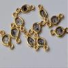 Gems For Jewels 12-13mm Salt & Pepper Slice Diamond Connector, Salt and Pepper Diamond Faceted Slice, 925 Silver Gold Polished Connector (1Pc To 2Pc Option), 12-13 MM, 1 PC view 4