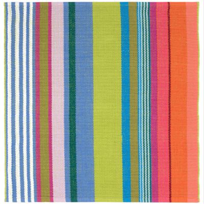 Dash & Albert Mellie Stripe Handwoven Cotton Rug, 4 X 6 Feet, Multicolored Stripe Pattern