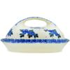Polmedia Polish Pottery Butter Dish UNIKAT - Blue Berry Special Pattern Handmade in Boleslawiec Poland + Certificate of Authenticity view 3