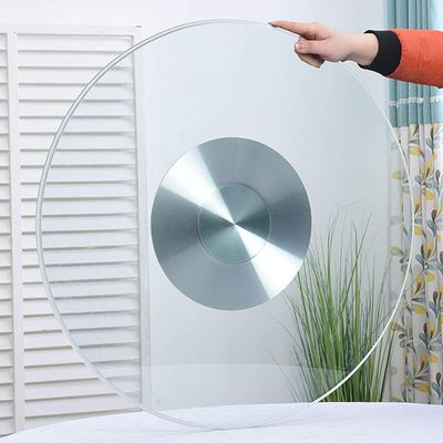 Lazy Susan Turntable for table, Glass Service Tray For Dining Table, Round Tempered Glass Turntable with Silent Bearings, Rotating Swivel Tray (Size : 60cm/24inch)