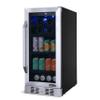NewAir 15" Single Zone Beverage & Wine Fridge Beverage Refrigerator & Wine Cooler for 33 Bottles / 80 Cans | Freestanding or Built-In Under Counter Mini Fridge for Beer, Wine & Soda | Stainless Steel view 1