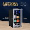 NewAir 15" Single Zone Beverage & Wine Fridge Beverage Refrigerator & Wine Cooler for 33 Bottles / 80 Cans | Freestanding or Built-In Under Counter Mini Fridge for Beer, Wine & Soda | Stainless Steel view 4