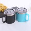 14 ounce coffee cup, vacuum insulated camping cup with lid, double layer stainless steel travel cup, outdoor coffee thermos view 4