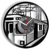 Vinyl Clock Non Ticking Wall Clock Railroad Train Retro Re-purposed Album Transport Art Home Watch Train Times Tickets Engineer Clock Mechanism 12CM view 1