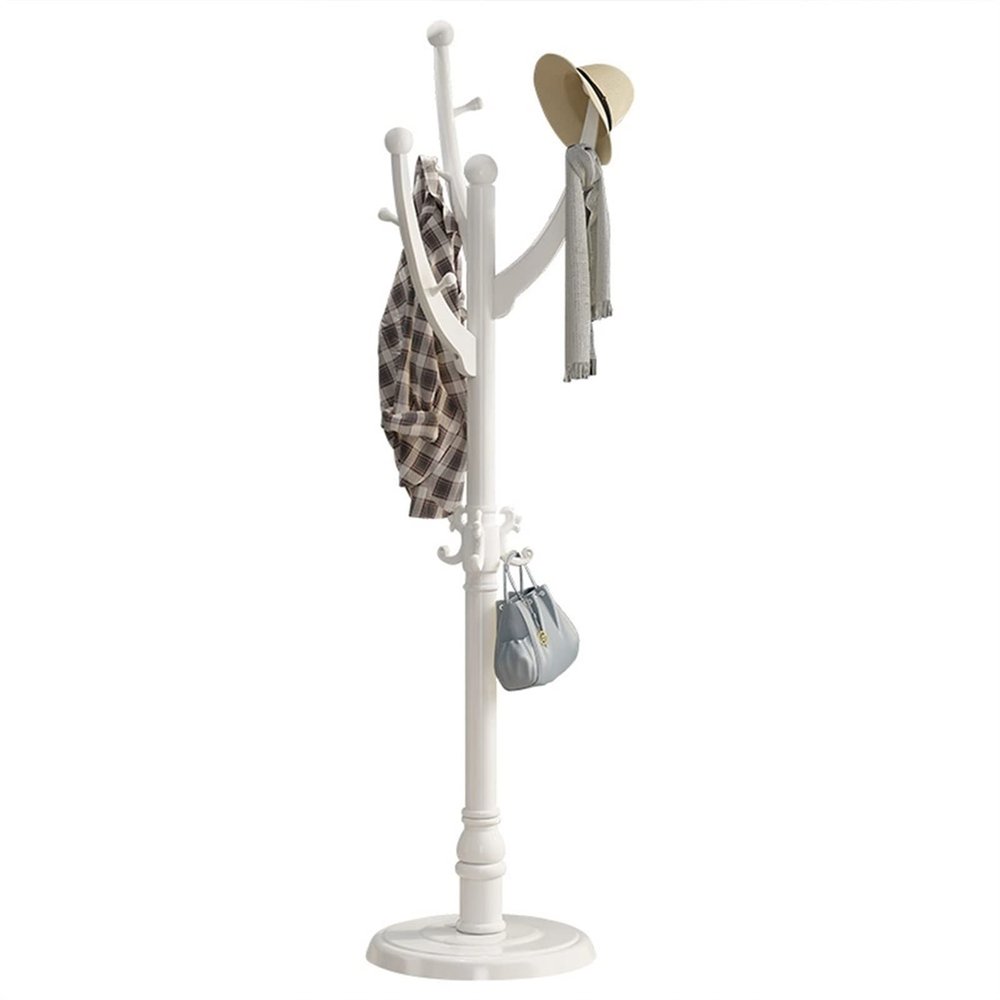 Coat Rack Freestanding Coat Tree Coat Rack Wood Floor Standing Tree Shaped Coat Stand Living Room Bedroom Office Hallway Hanger Vertical Single Rod Coat Shelf Wooden Coat Rack Metal coat rack Tree Co